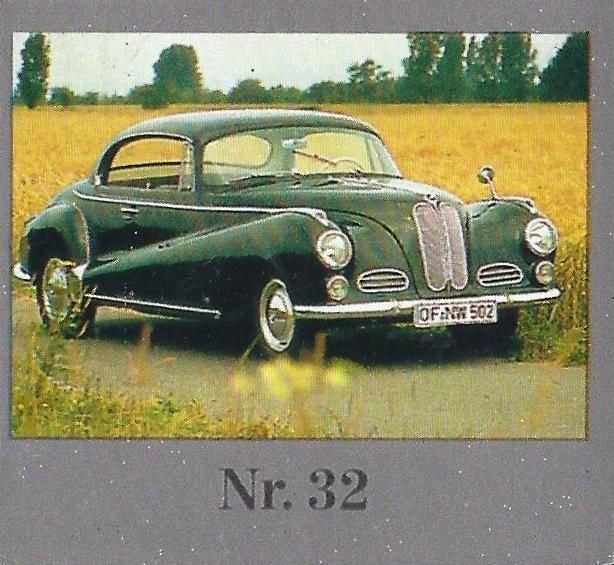 Vp32 verzamelplaatje bmw 501 1952 -- afmeting 5 x 5 cm, Ophalen of Verzenden, Zo goed als nieuw, Auto's