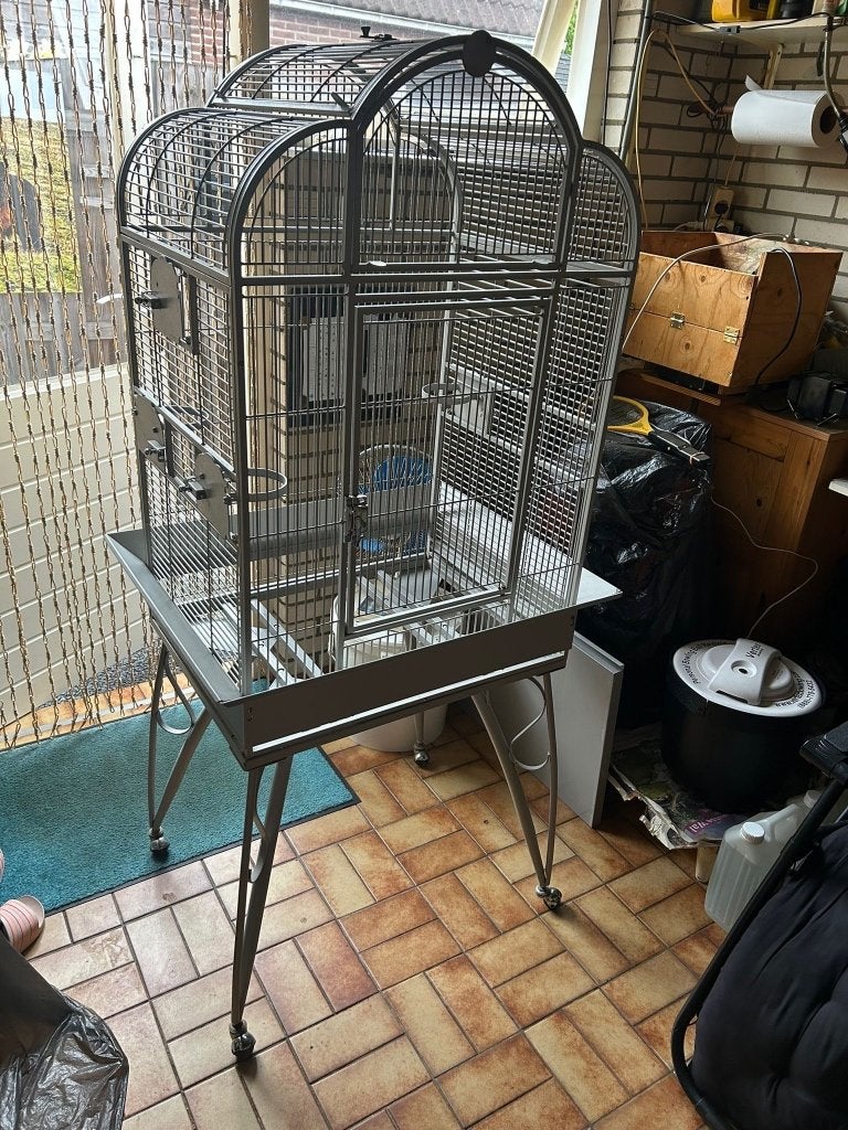 Papegaai/vogelkooi, Dieren en Toebehoren, Ophalen, Gebruikt, Metaal, Vogelkooi