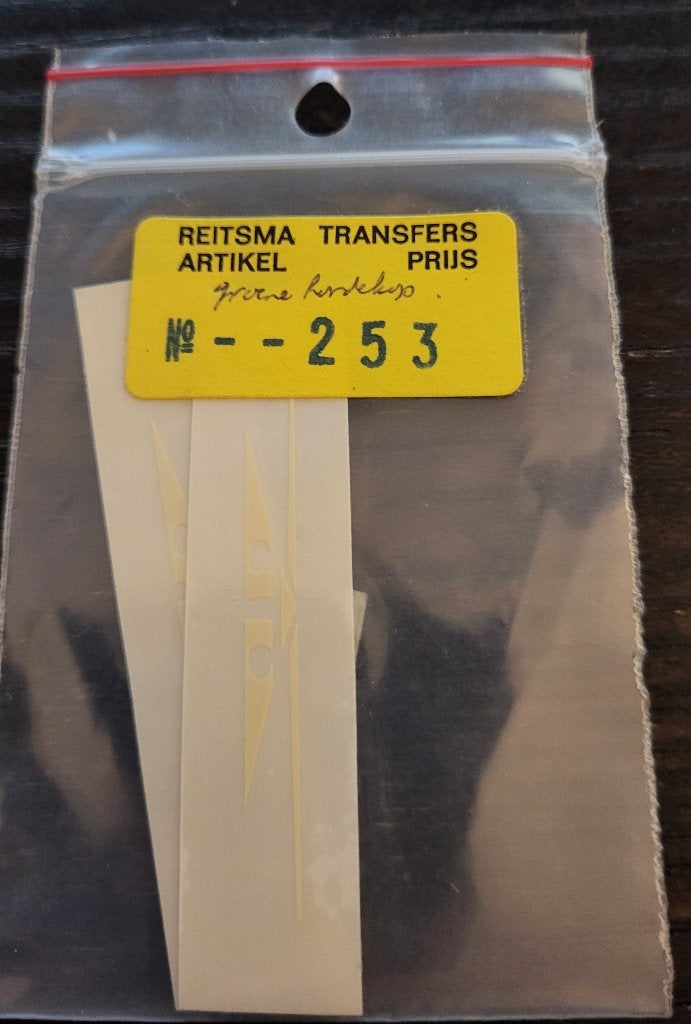 Reitsma 253 - Stickerset 2x Crème snor Mat 54 Spoor N, Overige merken, Gelijkstroom, Overige typen, Nieuw