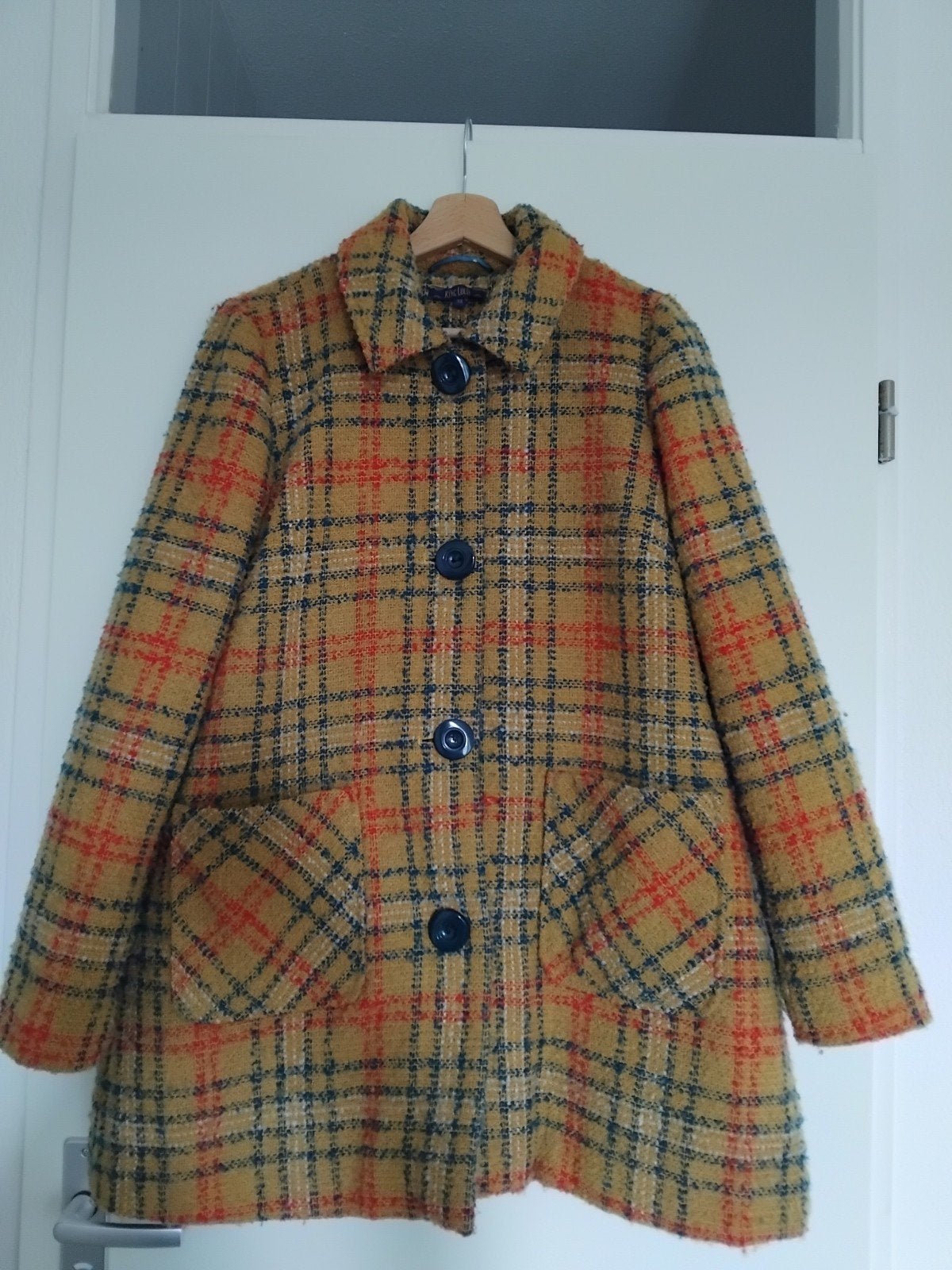 King Louie geruite jas maat 38, Kleding | Dames, Maat 38/40 (M), Geel, Ophalen of Verzenden, Zo goed als nieuw