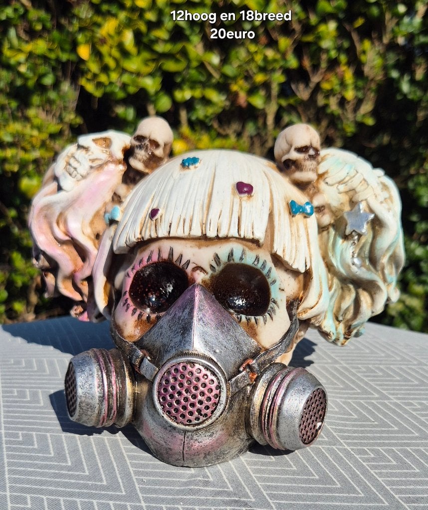 Skull meisje met gasmasker, Ophalen of Verzenden, Nieuw, Kunststof, Mensenbeeld