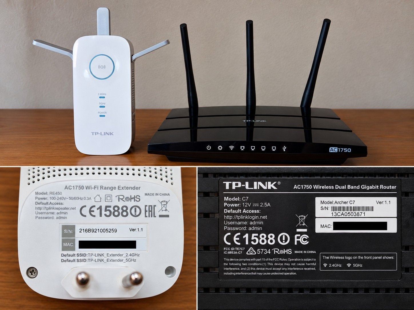 TP Link Archer C7 AC1750 + RE450 WiFi versterker, Ophalen of Verzenden, Zo goed als nieuw, Router, TPLink
