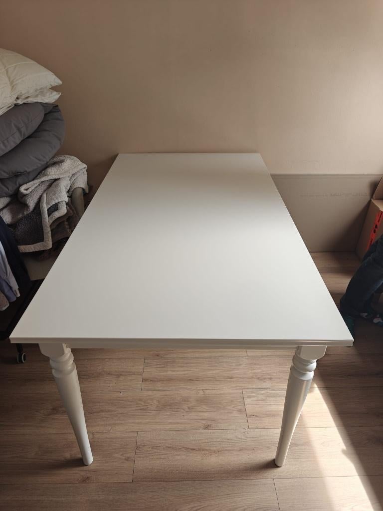 IKEA Rosentorp uitschuifbare tafel wit, Huis en Inrichting, Tafels | Eettafels, Ophalen, Overige materialen, 50 tot 100 cm, Zo goed als nieuw