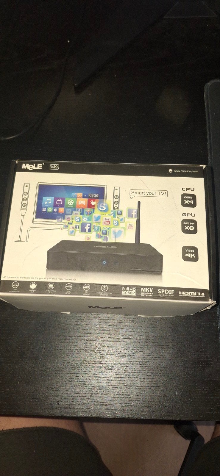 Mele M9 Android TV Box/Smart TV, Ophalen of Verzenden, Zo goed als nieuw, HDMI, Zonder harde schijf