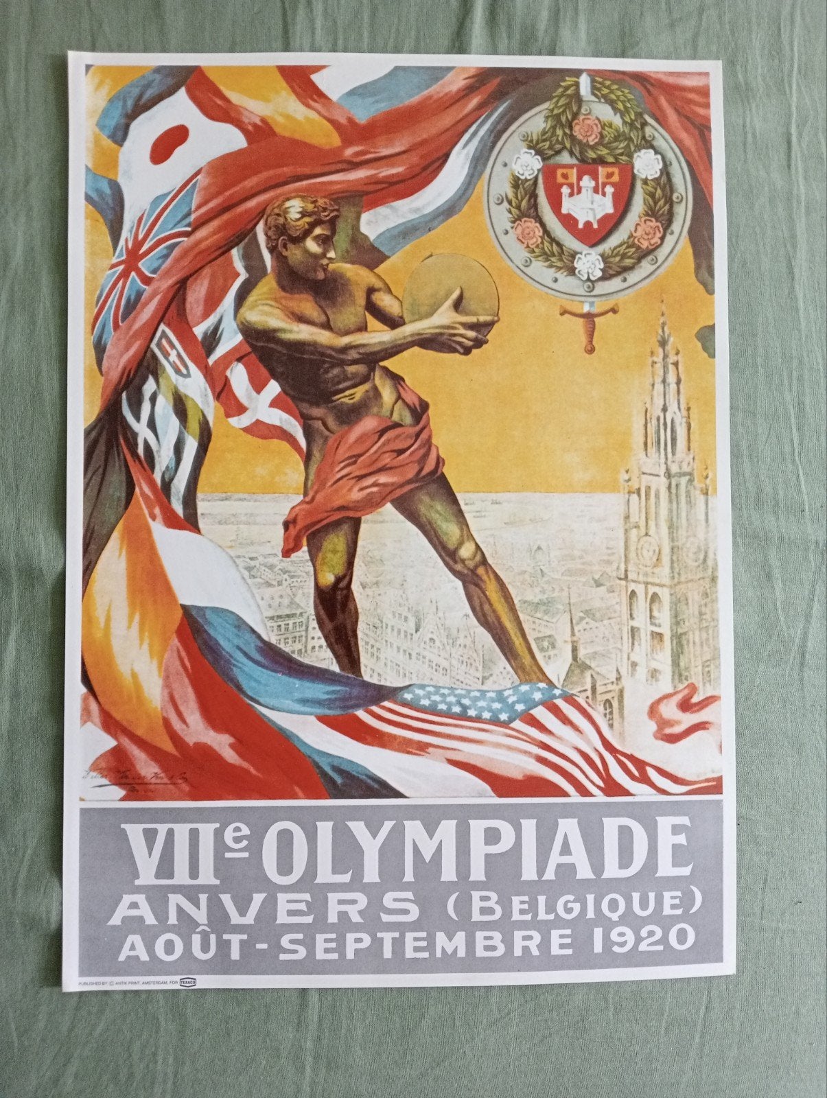 Olympische Spelen Antwerpen 1920 Poster, Verzamelen, Posters, Ophalen of Verzenden, Gebruikt