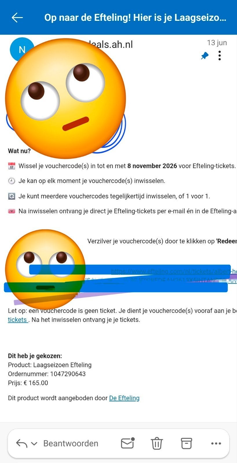 5 vouchers efteling 4+, Drie personen of meer, Ticket of Toegangskaart