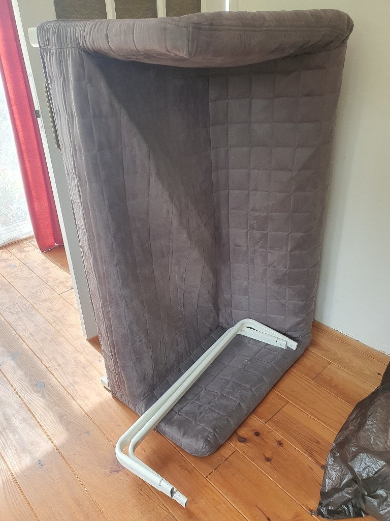 ikea bankje knoppard donkergrijs, Ophalen, Gebruikt, Tweepersoons, Rechte bank