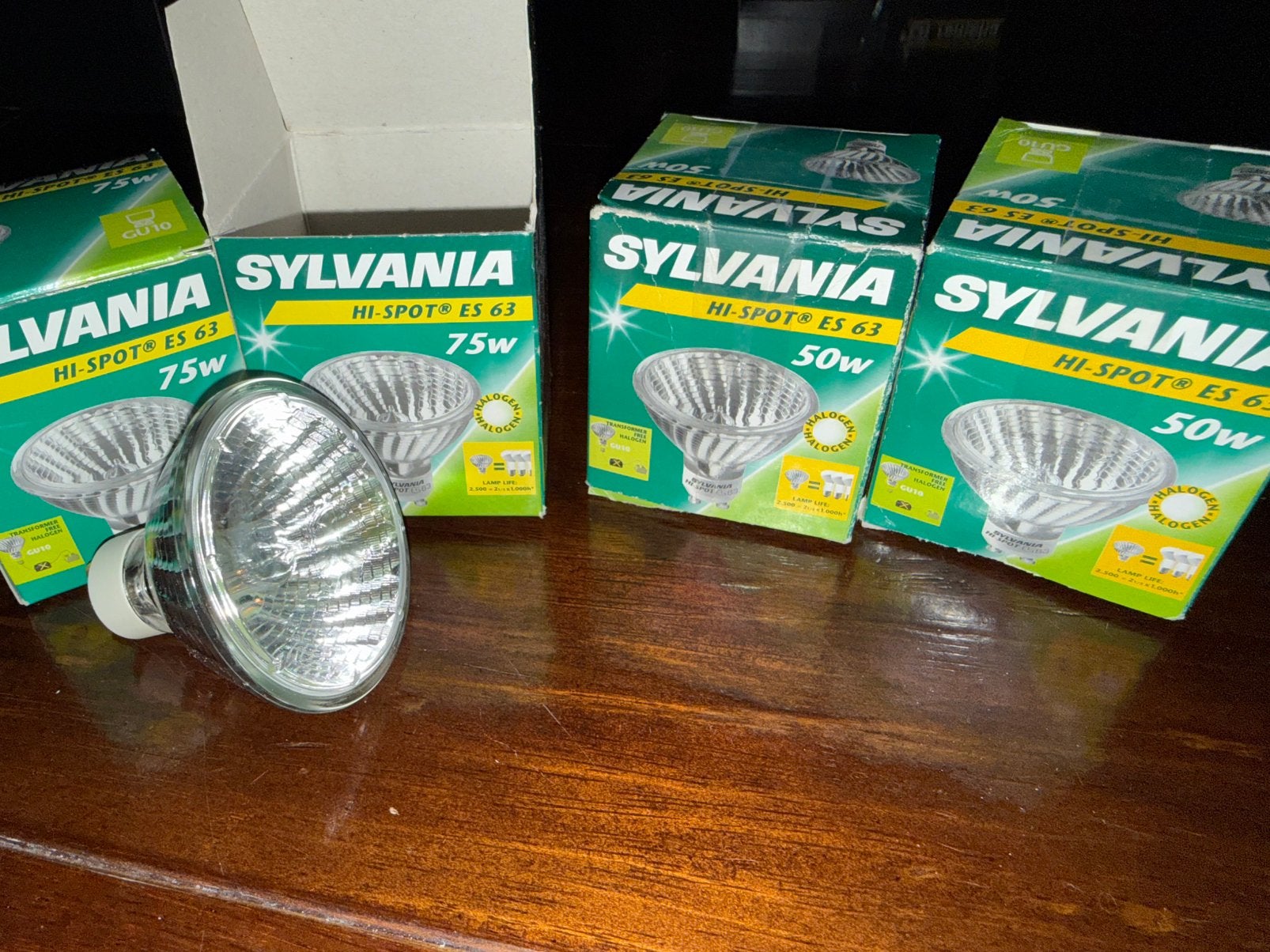 4x Sylvania Hi-Spot ES 63 (2x 50W en 2x 75W) NIEUW GU10, 30 tot 60 watt, GU10, Dimbaar, Nieuw