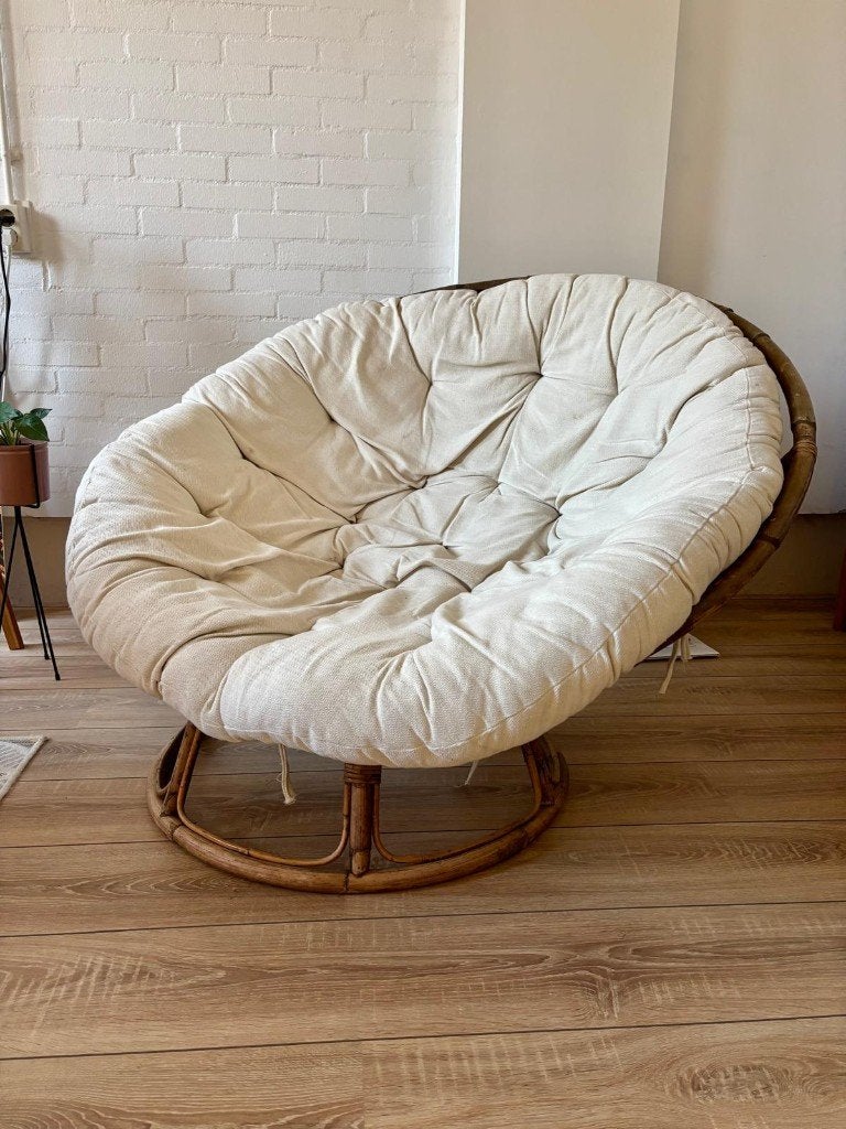 Bohemian rotan loungestoel, Ophalen, Gebruikt, 100 tot 125 cm, Overige materialen