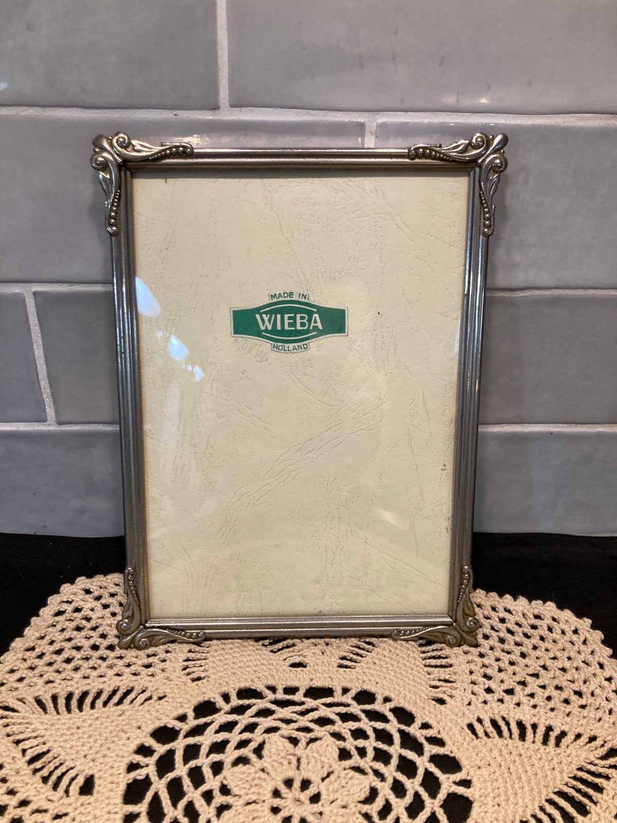 Vintage fotolijstje met bol glas (071026), Ophalen of Verzenden, Gebruikt