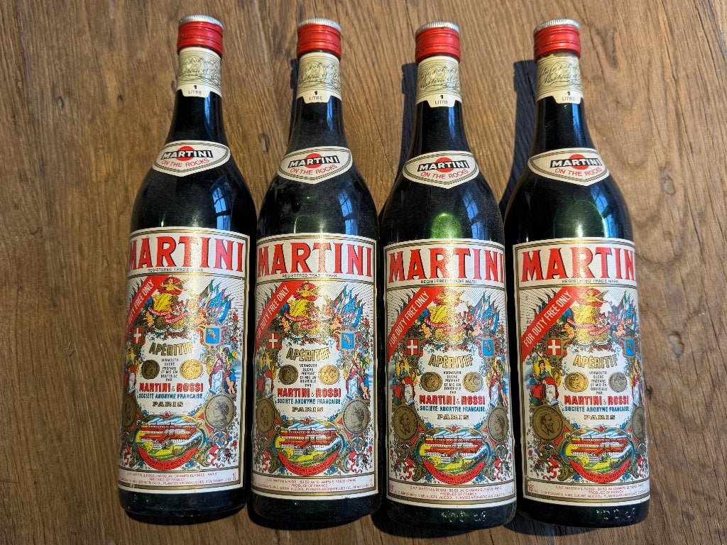 3x Martini Rossi Red Vermouth 1 Liter 1970s, Overige gebieden, Overige typen, Ophalen of Verzenden, Zo goed als nieuw
