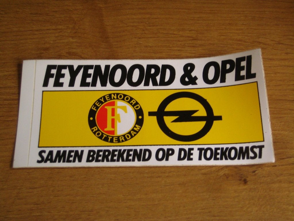 oude sticker feyenoord (vlgnr 18) feyenoord & opel samen, Ophalen of Verzenden, Zo goed als nieuw, Feyenoord, Poster, Plaatje of Sticker