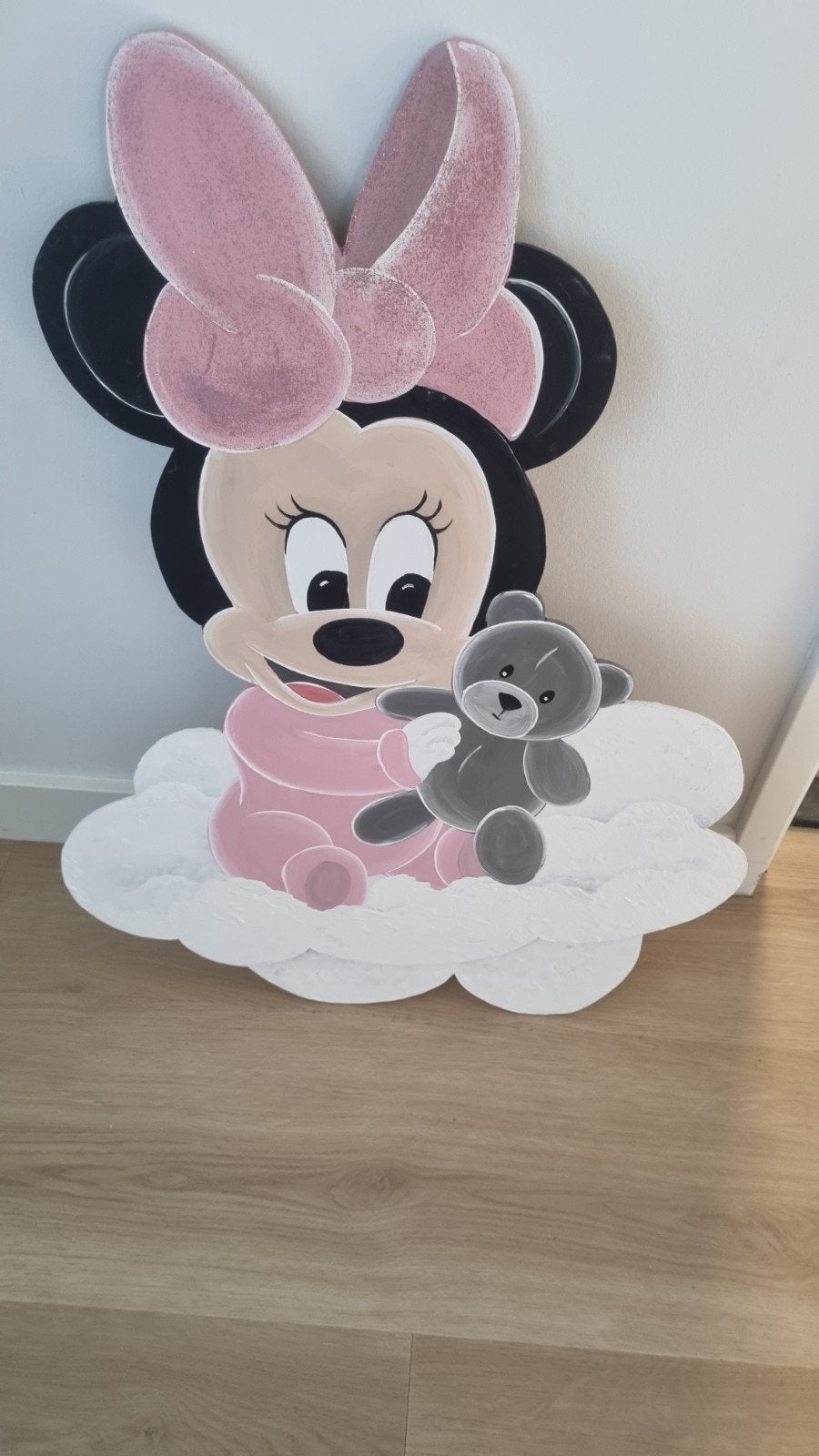Muurpaneel Minnie Mouse 70x50 cm - Geboortebord/Kraamcadeau, Ophalen