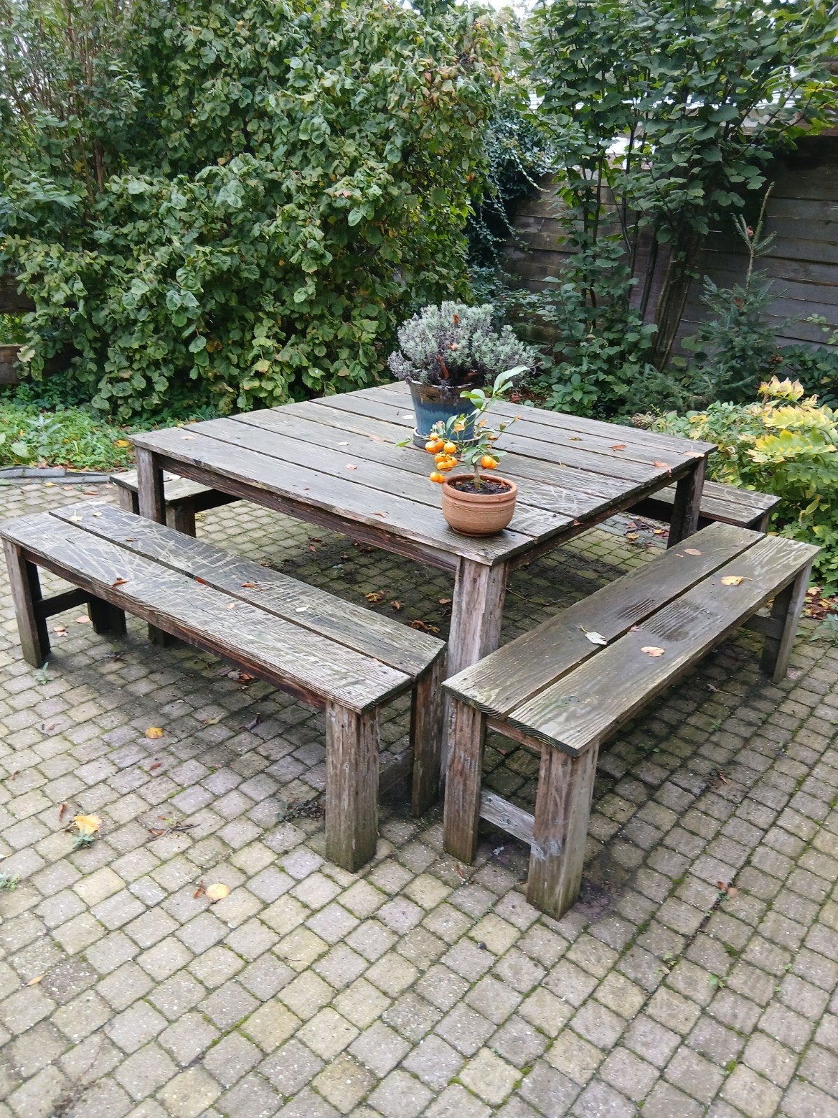 tuinset set, Ophalen, Gebruikt, Rechthoekig, Hout