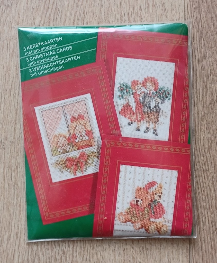 Borduurpakket - 3 kerstkaarten - Lanarte life style collec., Ophalen, Nieuw, Handborduren, Borduurpakket