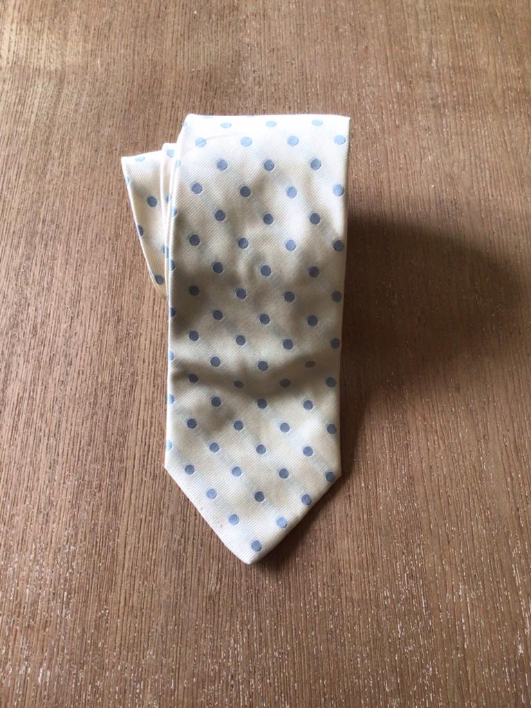Altio stropdas, lichtblauwe polka dot, 100% zijde., Ophalen of Verzenden, Zo goed als nieuw