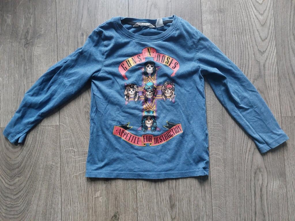 Guns N' Roses Longsleeve - Maat 110-116, Gebruikt, Jongen of Meisje, H&M, Ophalen of Verzenden