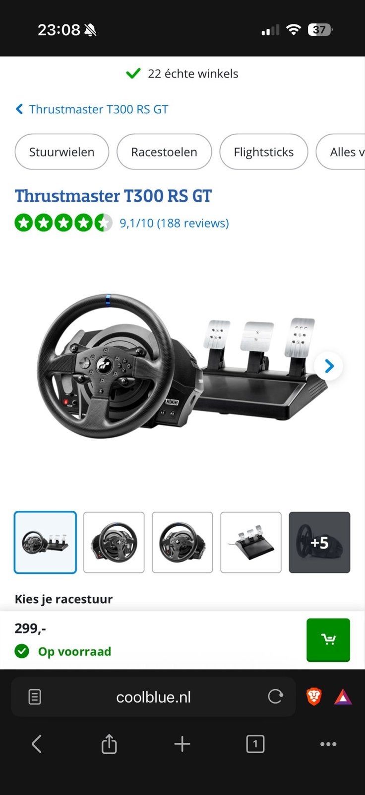 Thrustmaster T300 RS GT racestuur met QWARE racestoel, Spelcomputers en Games, Spelcomputers | Overige, Ophalen, Gebruikt