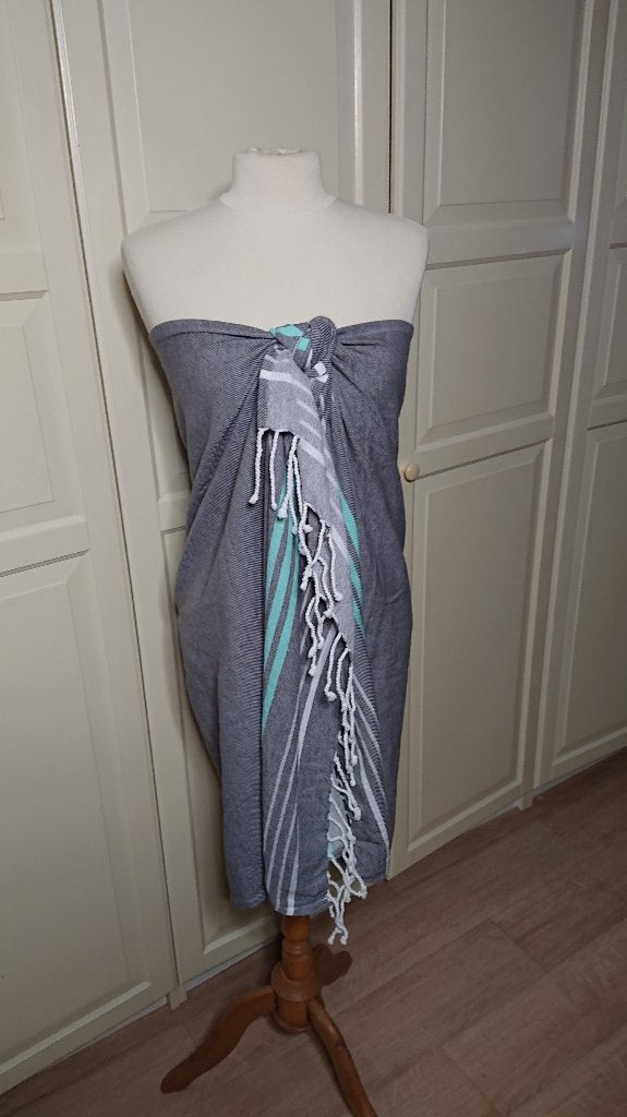 Verschillende hamamtowel pareo sarong sauna omslagdoek, Ophalen of Verzenden, Zo goed als nieuw, Zwart, Overige typen