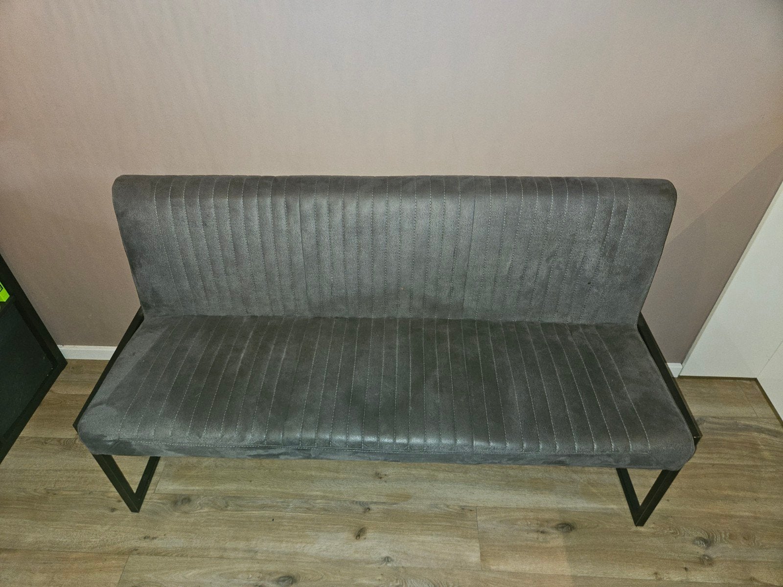 Bank eettafel antraciet grijs, Ophalen, Gebruikt, Minder dan 75 cm, 150 tot 200 cm