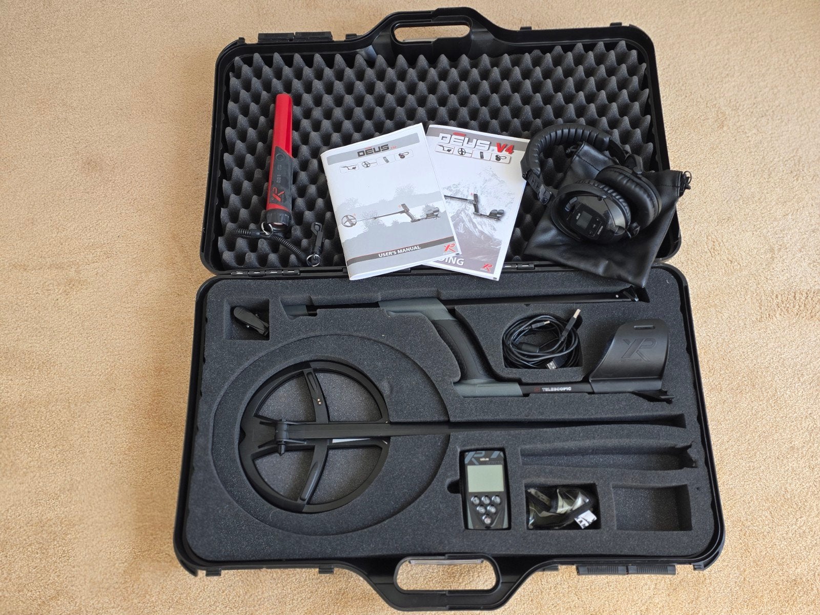 XP Deus 1 Metaaldetector met XP MI-6 Pinpointer & Koffer WS5, Meer dan 30 cm, Ophalen of Verzenden, Zo goed als nieuw, XP