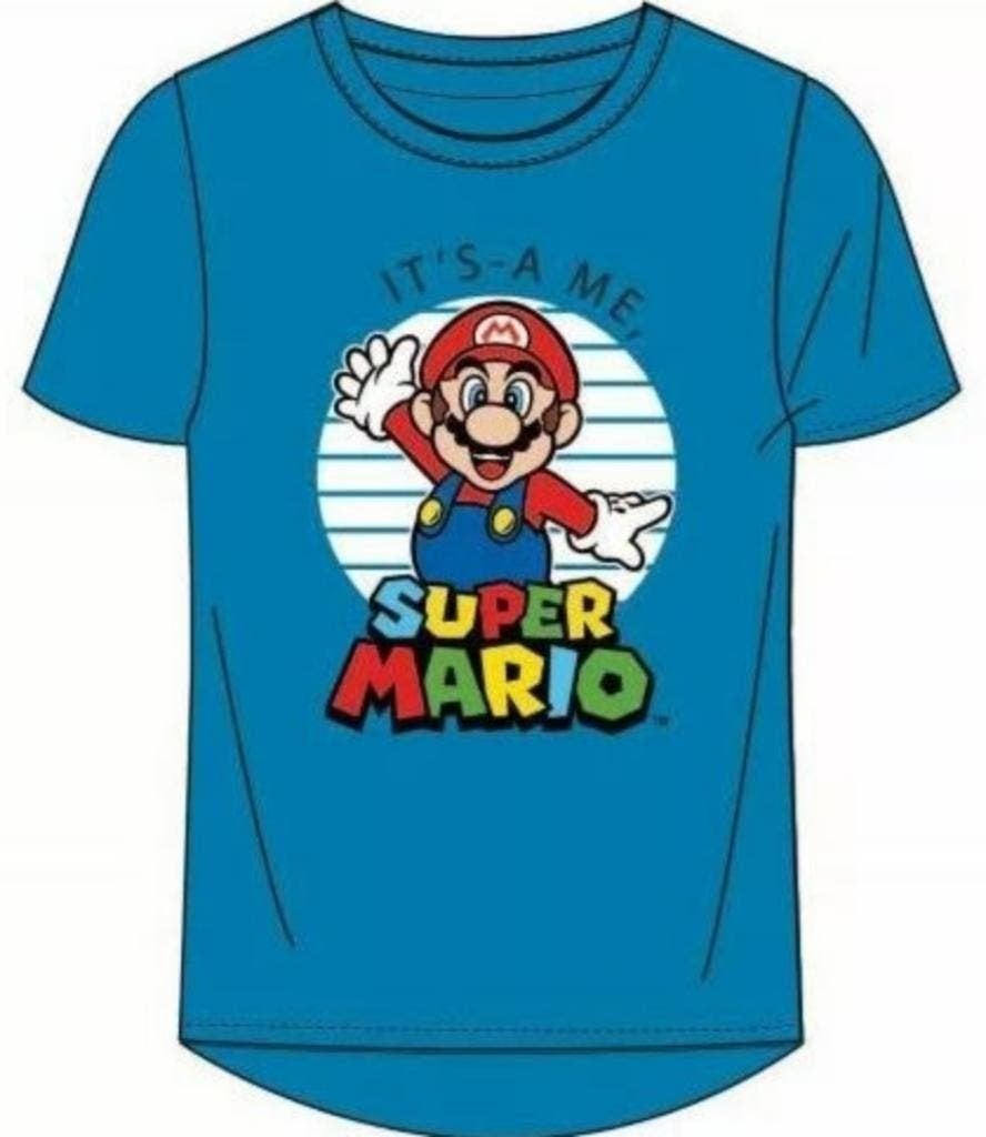 Super Mario T-shirt - Blauw - Maat 104 - Katoen, Kinderen en Baby's, Kinderkleding | Maat 104, Super Mario, Nieuw, Ophalen of Verzenden