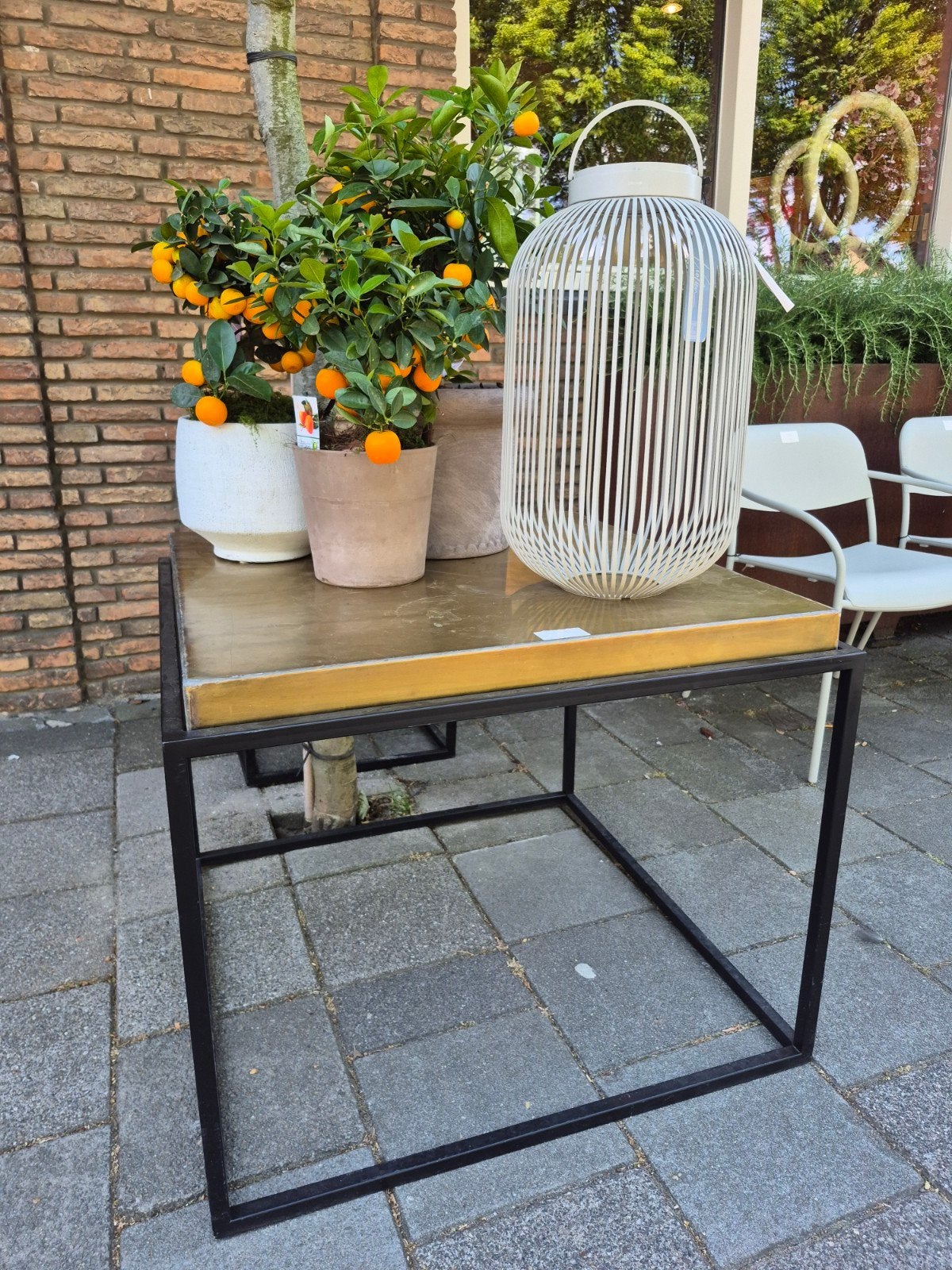 Set van 2 gouden metalen/messing tafels, Antiek en Kunst, Antiek | Meubels | Tafels, Ophalen
