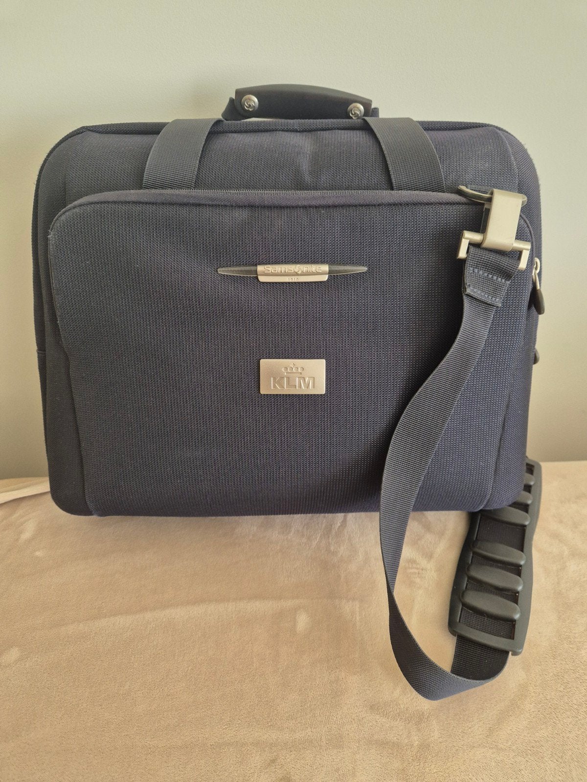 Samsonite KLM Schoudertas Crewbag, 30 cm of meer, Gebruikt, Blauw, Minder dan 35 cm