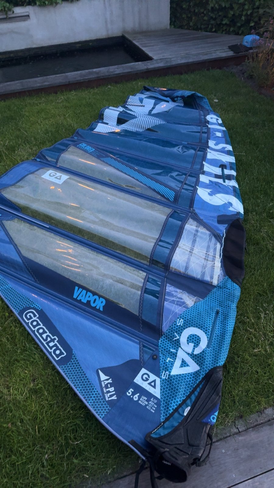 Gaastra Vapor 5.6 m² windsurfzeil, Watersport en Boten, Gaastra, 5 tot 6.5 m², Ophalen of Verzenden, Zo goed als nieuw