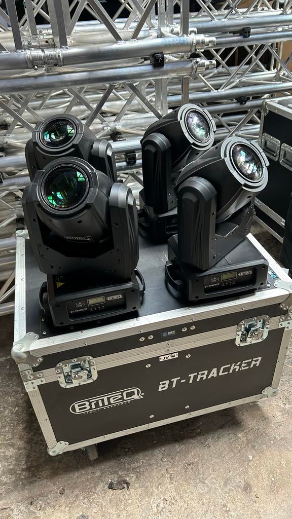4x Briteq BT-tracker beam moving head set met flightcase, Ophalen, Gebruikt, Licht, Kleur