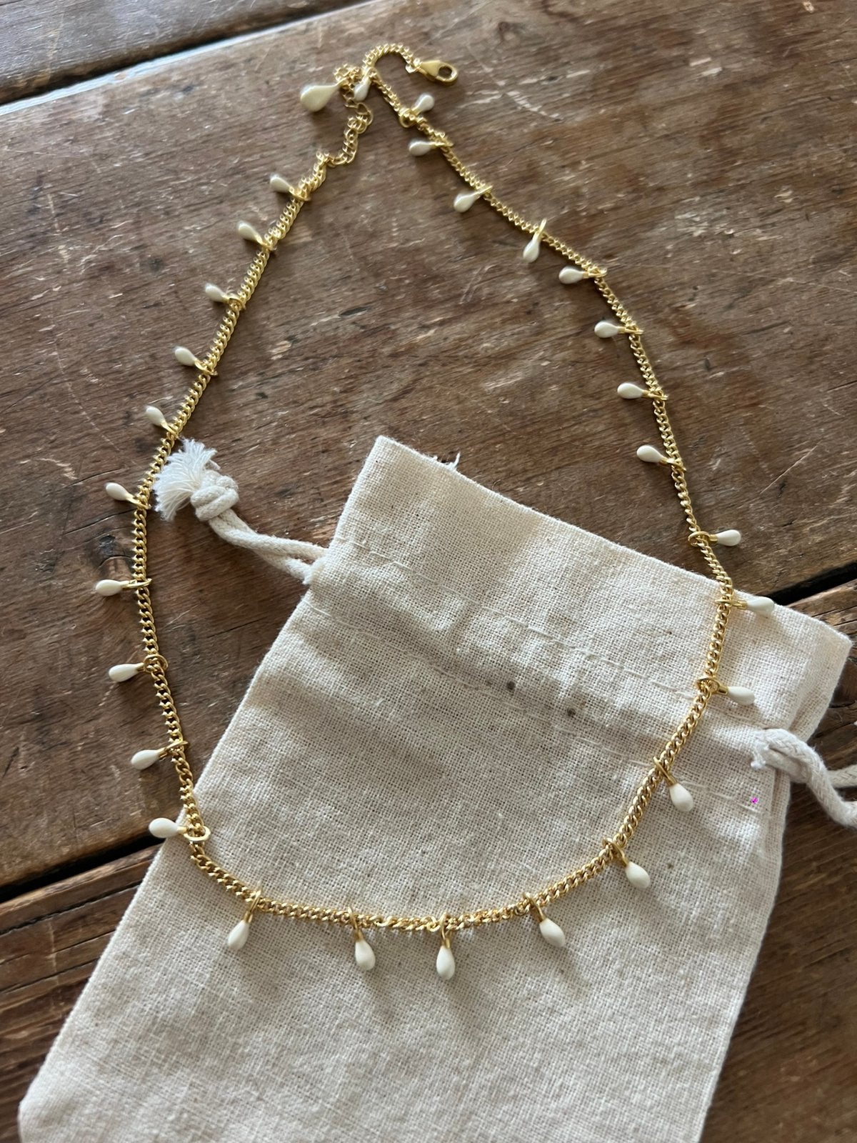 Sissy Boy zilveren goud vergulde ketting emaille 50cm, Verzenden, Zo goed als nieuw, Goud, Zilver