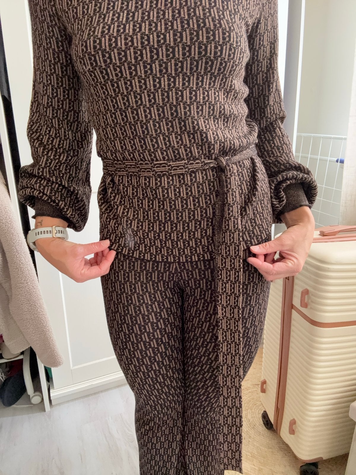 Ibana set brons/bruin maat S, Kleding | Dames, Broeken en Pantalons, Gedragen, Maat 36 (S), Bruin, Lang, Ophalen of Verzenden