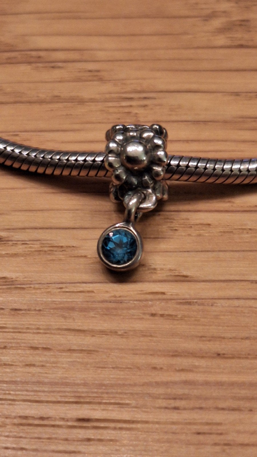 pandora zilveren bedel met zirkonia voor armband of ketting, Ophalen of Verzenden, Zo goed als nieuw, Zilver, Zilver