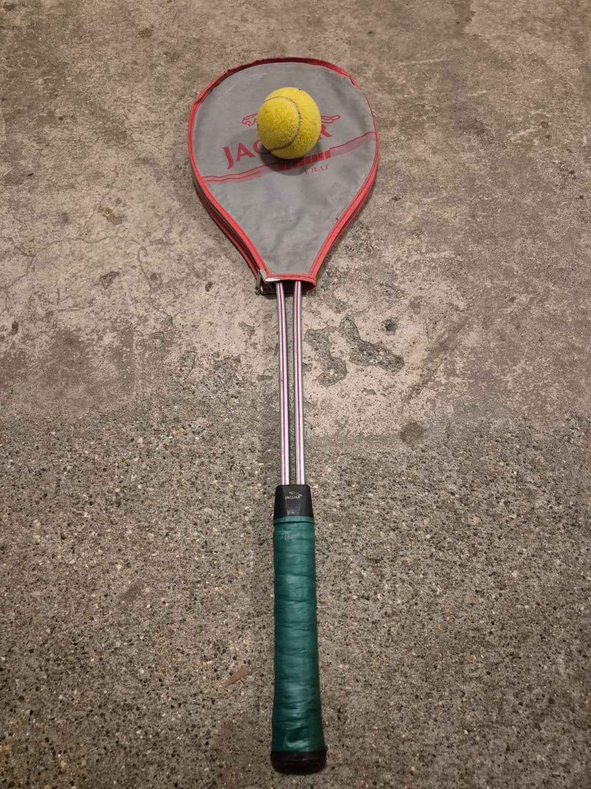 Vintage Jaguar Tennis Racket met Bal, Ophalen of Verzenden