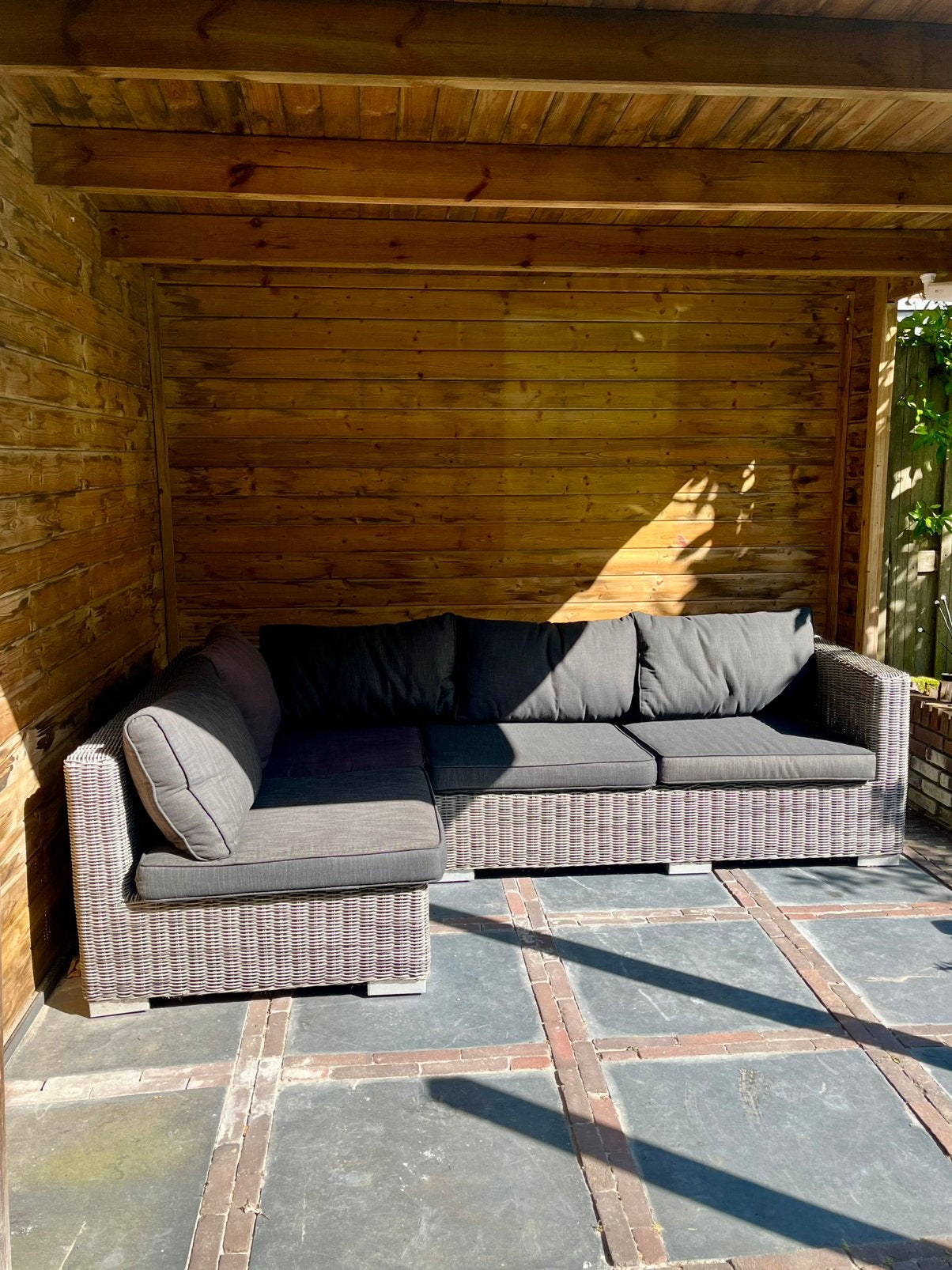 Te koop tuinset loungeset (2 losse delen) incl. kussens, Ophalen, 4 zitplaatsen, Kunststof, Gebruikt