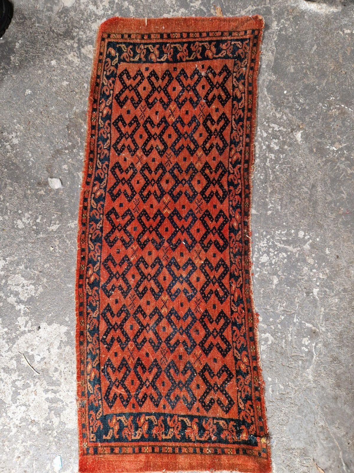 Vintage handgeknoopt perz tapijt 40x100 cm, Ophalen of Verzenden