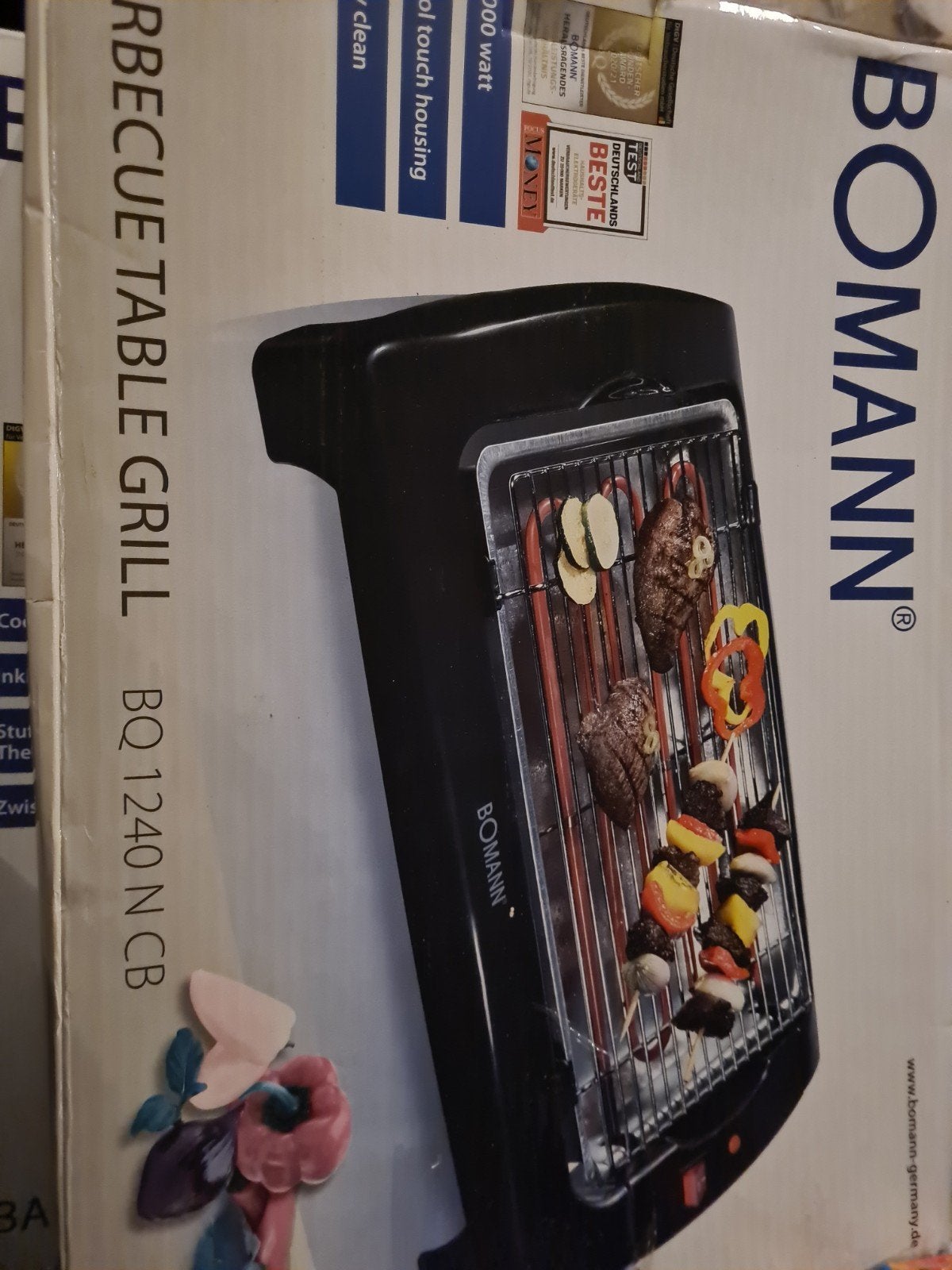Nieuwe elektrische tafelgrill - Bomann BQ 1240 N CB, Ophalen of Verzenden, Nieuw, Bomann