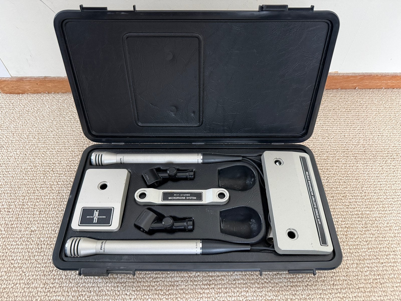 VINTAGE PHILIPS  ELECTRET STEREO MICROPHONE N8410, Muziek en Instrumenten, Microfoons, Ophalen of Verzenden, Gebruikt, Studiomicrofoon