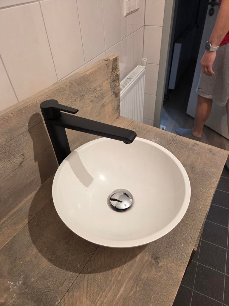 Witte porseleinen waskom, Ophalen, Zo goed als nieuw, Wastafel
