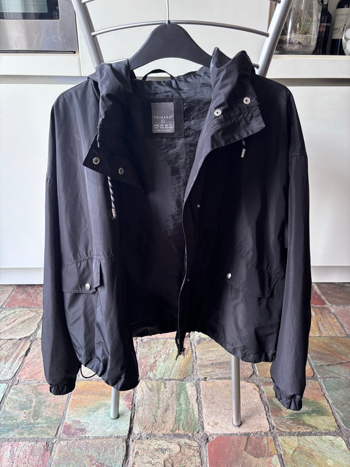 Primark Zwart Windjack Maat L, Ophalen of Verzenden, Zo goed als nieuw, Maat 42/44 (L), Zwart