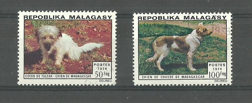Malagasy Mi nr 726/727 postfris Honden, Verzenden, Postfris, Dier of Natuur