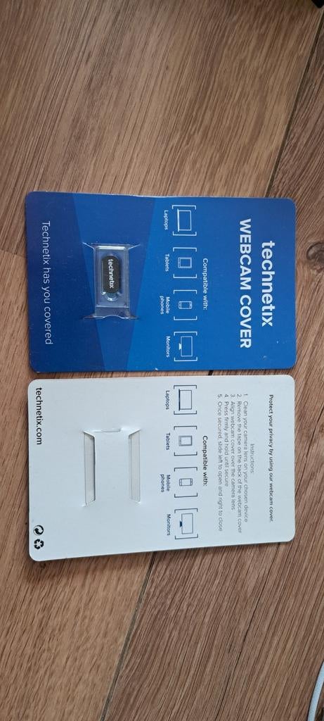 Technetix Webcam Cover - Privacy Bescherming, Computers en Software, Webcams, Nieuw, Draadloos, ChromeOS, MacOS, Windows, Android