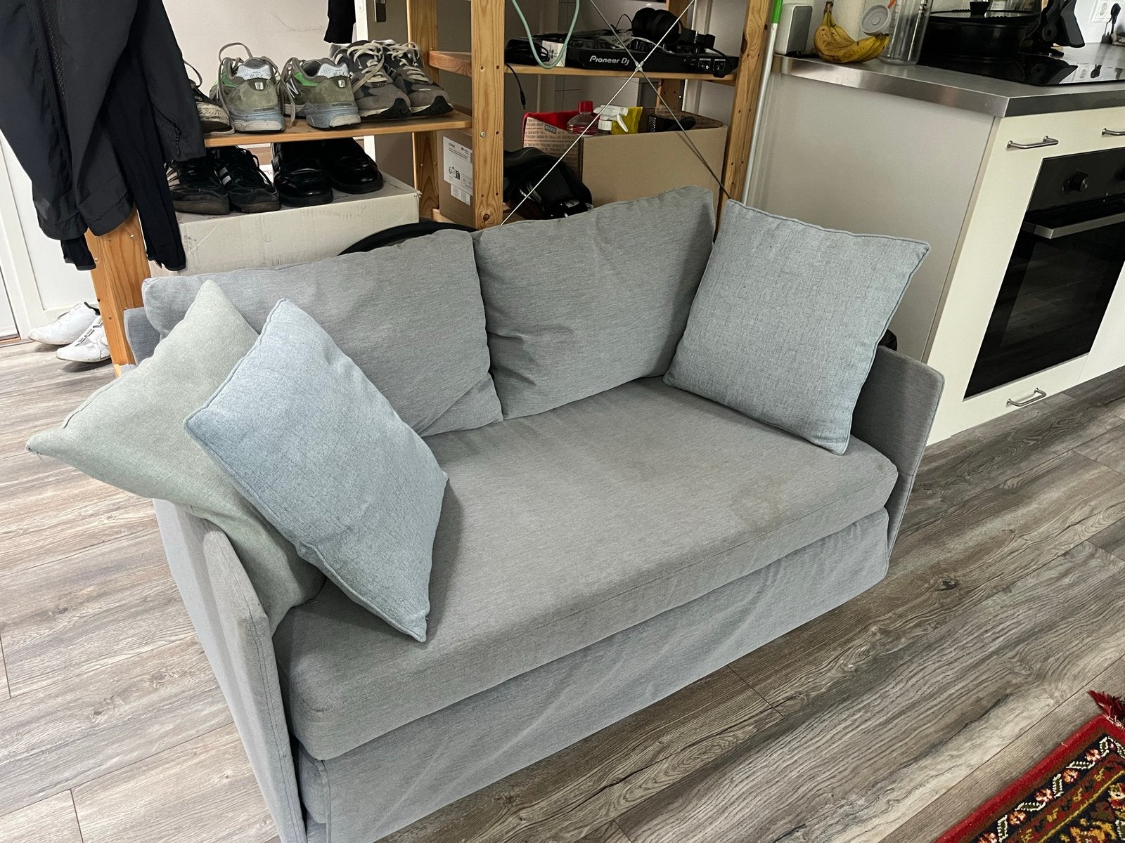 IKEA FRIDHULT slaapbank - grijs, Ophalen, Gebruikt, Tweepersoons, 120 cm