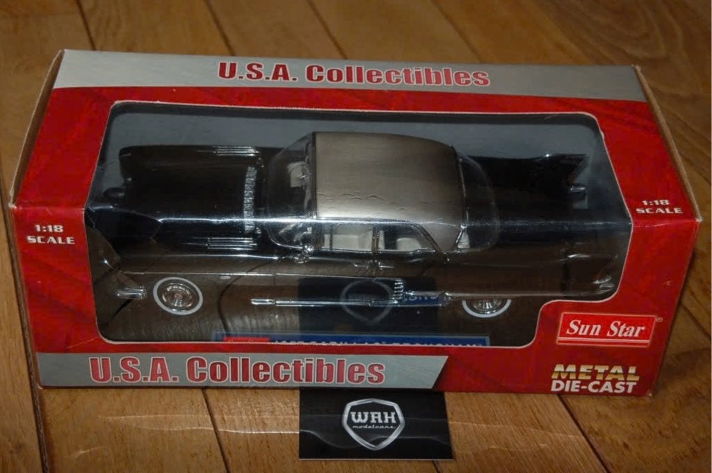 1:18 Cadillac Brougham black Sun star in box WRH, Verzenden, Zo goed als nieuw, Auto, Sun Star