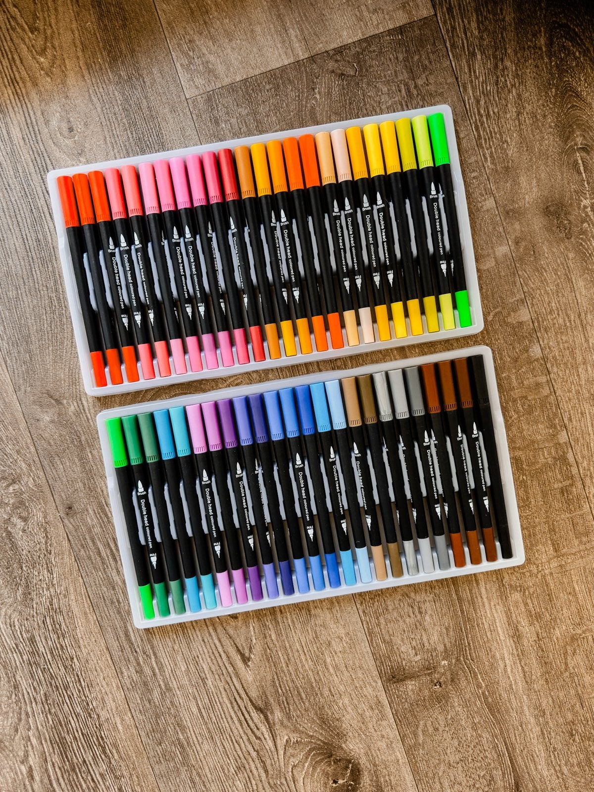 Owelth Dual Tip Brush Pennen Set - 48 Kleuren, Ophalen of Verzenden, Zo goed als nieuw, Potlood of Stift