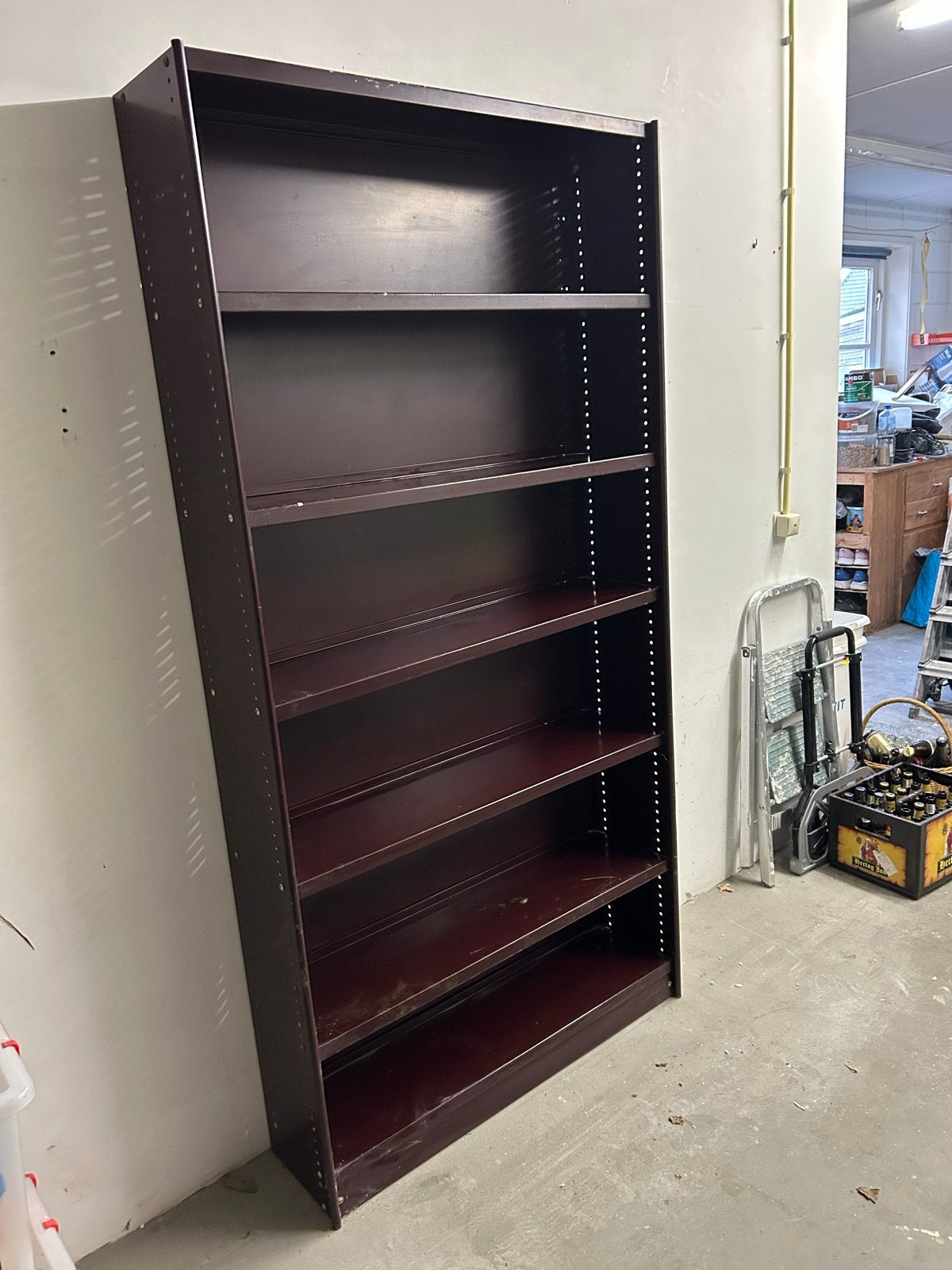 Metalen opbergkast met 6 planken, Ophalen, Met plank(en), Gebruikt, 200 cm of meer