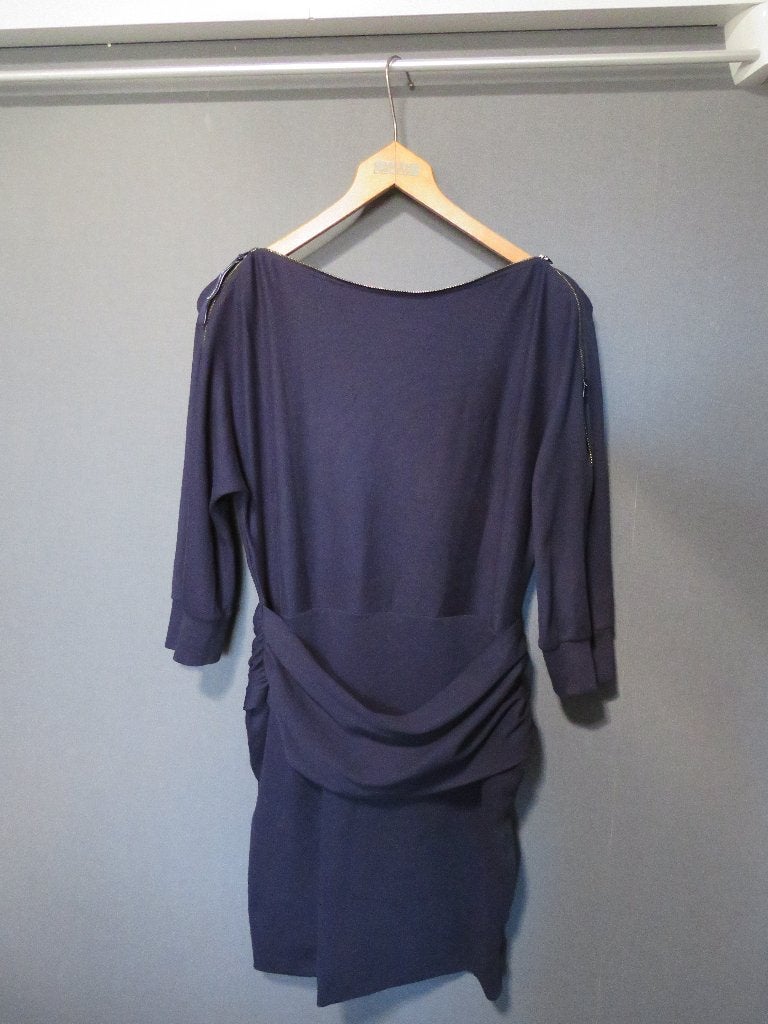 blauw jurk Marccain Sports maat 6 ofwel 44, met gouden rits, Blauw, Maat 42/44 (L), Ophalen of Verzenden, Zo goed als nieuw