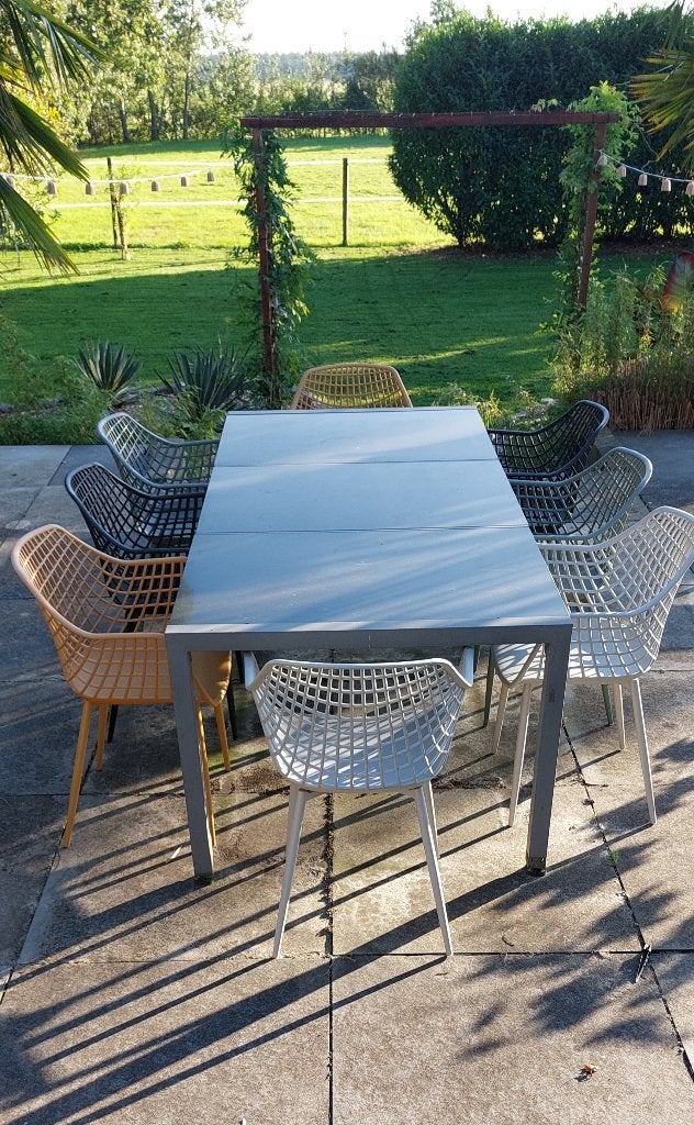 Onderhoudsvrije tuintafel, inclusief stoelen, Ophalen, Gebruikt, Eettafel, Aluminium