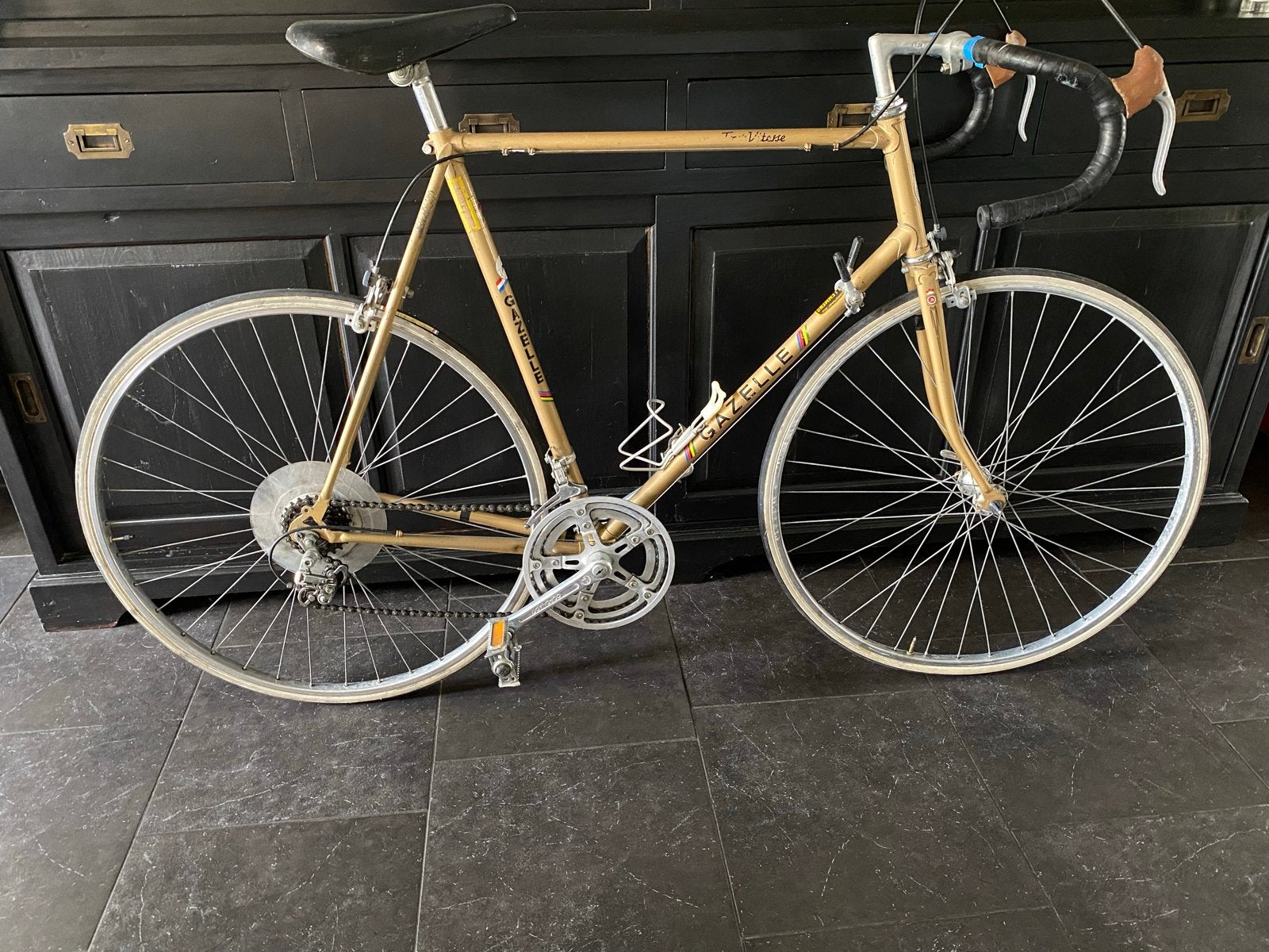 Vintage Gazelle racefiets renfiets goudkleurig, Fietsen en Brommers, Ophalen, 28 inch, Gebruikt, Gazelle