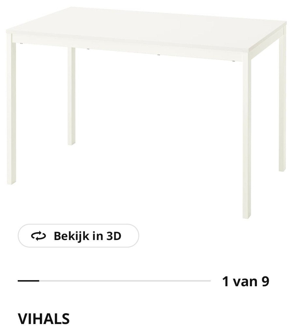 GRATIS Ikea Vihals 6-persoons eettafel wit 175x75 cm, Huis en Inrichting, Tafels | Eettafels, Overige materialen, Gebruikt, Vijf personen of meer
